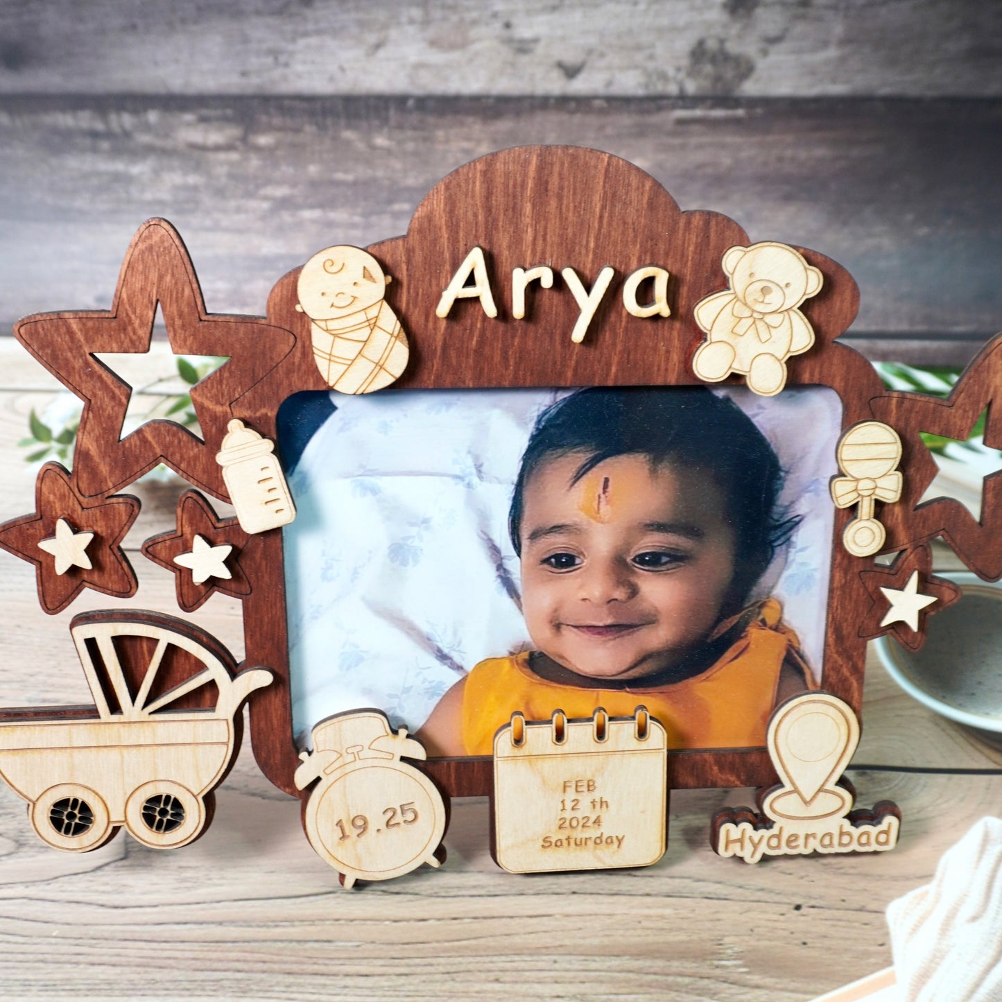 Personalized Baby Photo Frame | Single Layer | Style 10