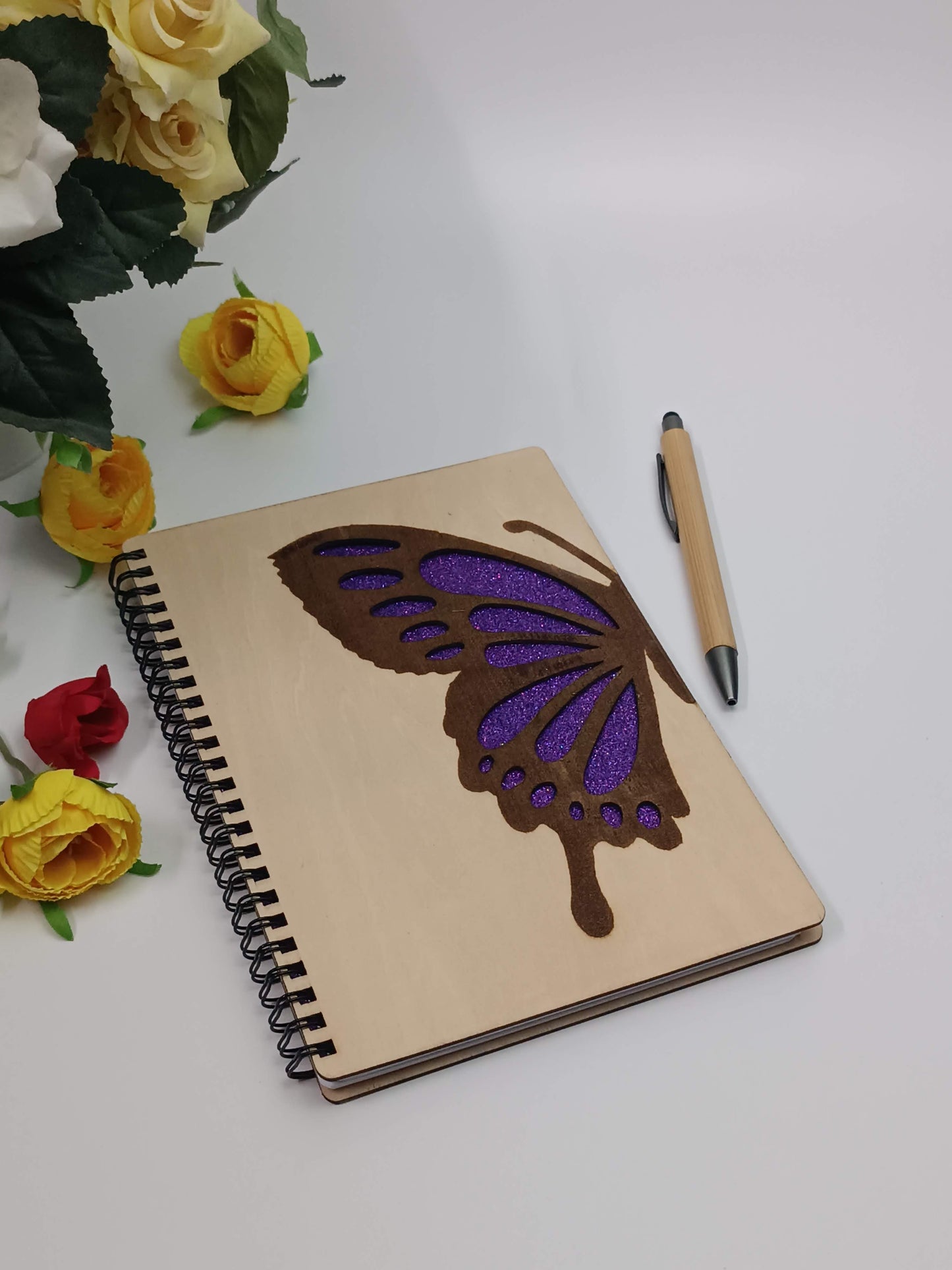 Butterfly Wooden Notebook