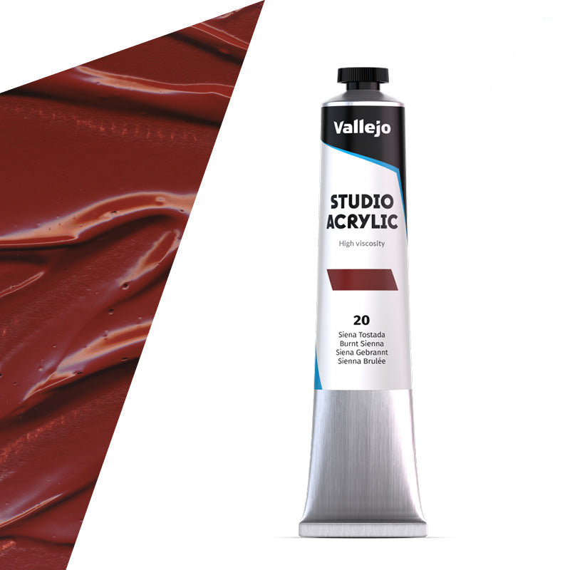21.020 Vallejo Studio Acrylics - Burnt Sienna - 58 ML