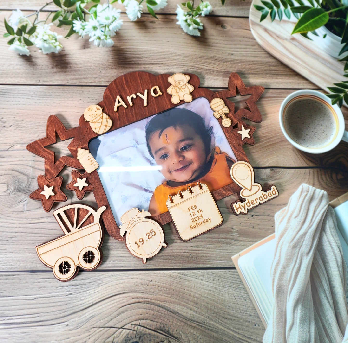 Personalized Baby Photo Frame | Single Layer | Style 10