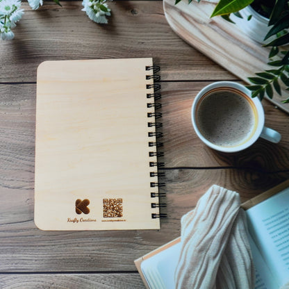 Heart Tree Wooden Cover Notebook | Personalized
