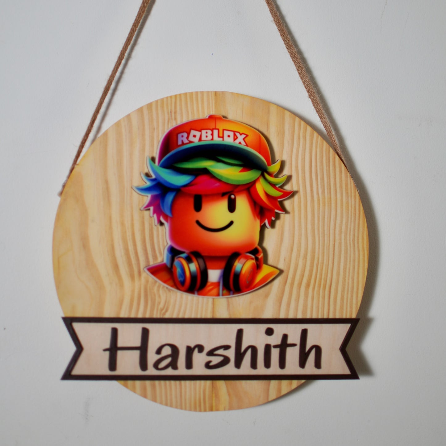 Kids Roblox Theme Name Plate With LED Lighting