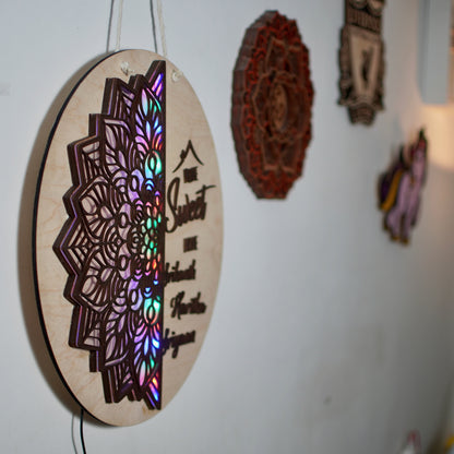 Mandala Style Home Sweet Home wall hanging with lights