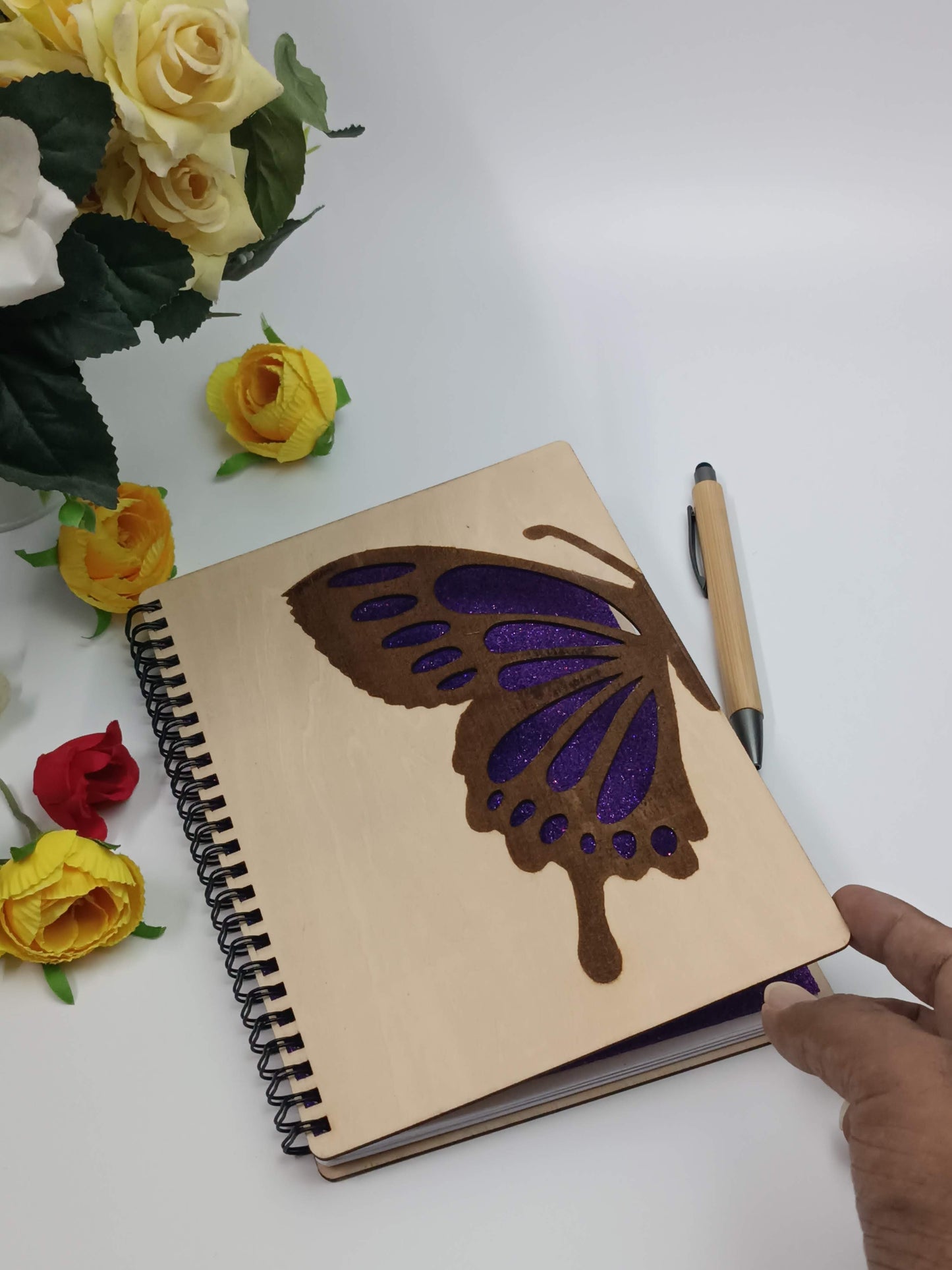 Butterfly Wooden Notebook