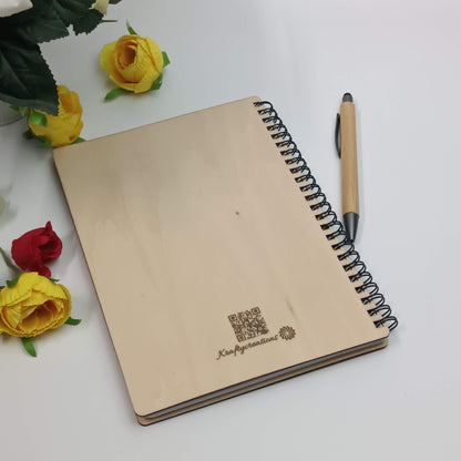 Whale Wooden Notebook