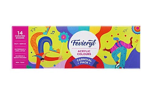 Fevicryl Acrylic Colours - Carnival Kit - 14 Shades