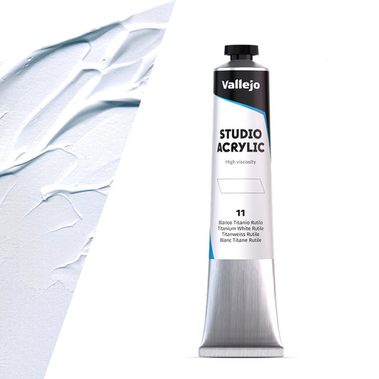 21.011 Vallejo Studio Acrylics - Titanium White Rutile - 58 ML