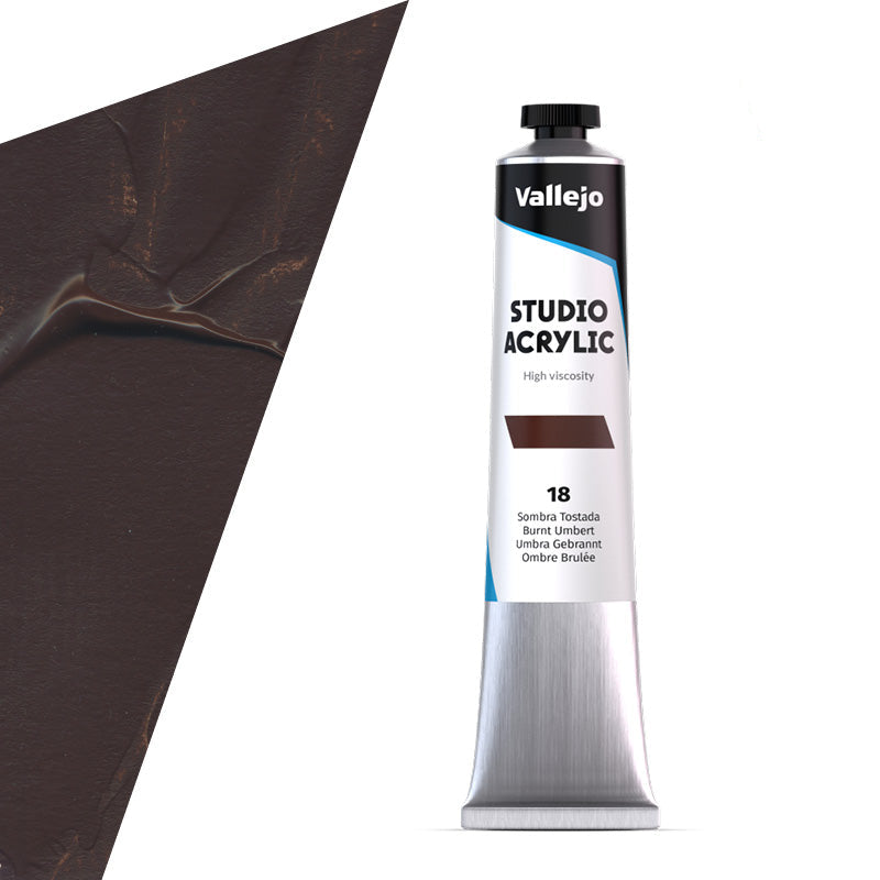 21.018 Vallejo Studio Acrylics - Burnt Umber - 58 ML
