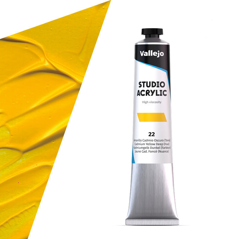 21.022 Vallejo Studio Acrylics - Cadmium Yellow Deep (Hue) - 58 ML