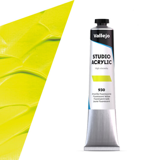 21.930 Vallejo Studio Acrylics - Fluorescent Yellow - 58 ML